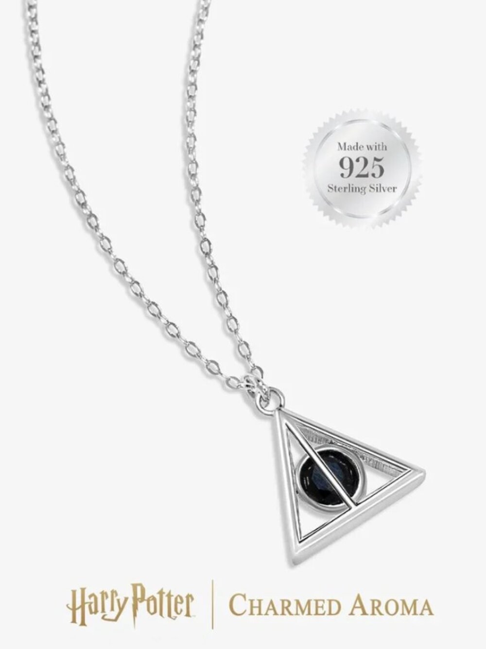 Harry Potter Deathly Hallows Necklace, Charmed Aroma 925 Sterling Silver